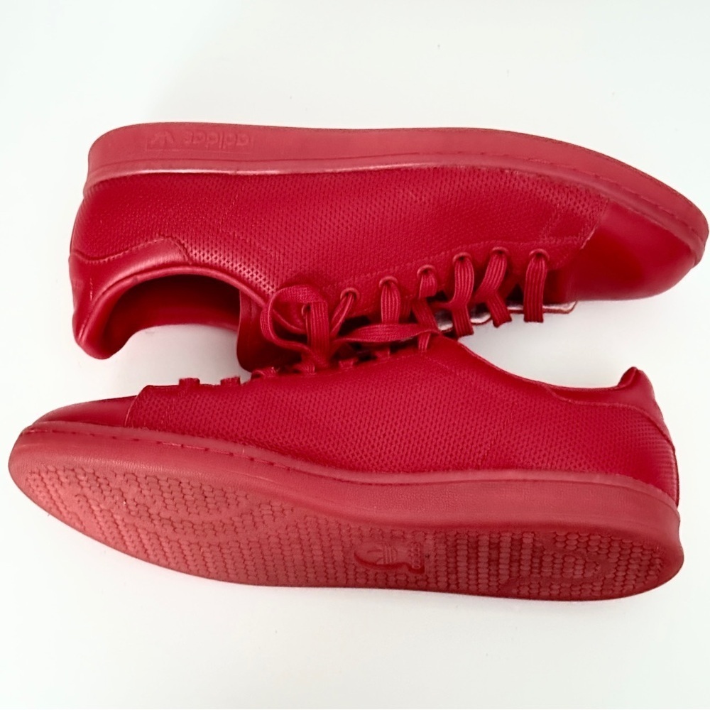 Adidas Stan Smith ART S80248 Scarlett Red Leather Embossed Sneakers Size 10.5 - Picture 6 of 11